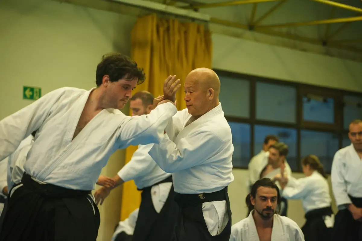 Pràctica durant el Seminari d’Aikido Barcelona 2024