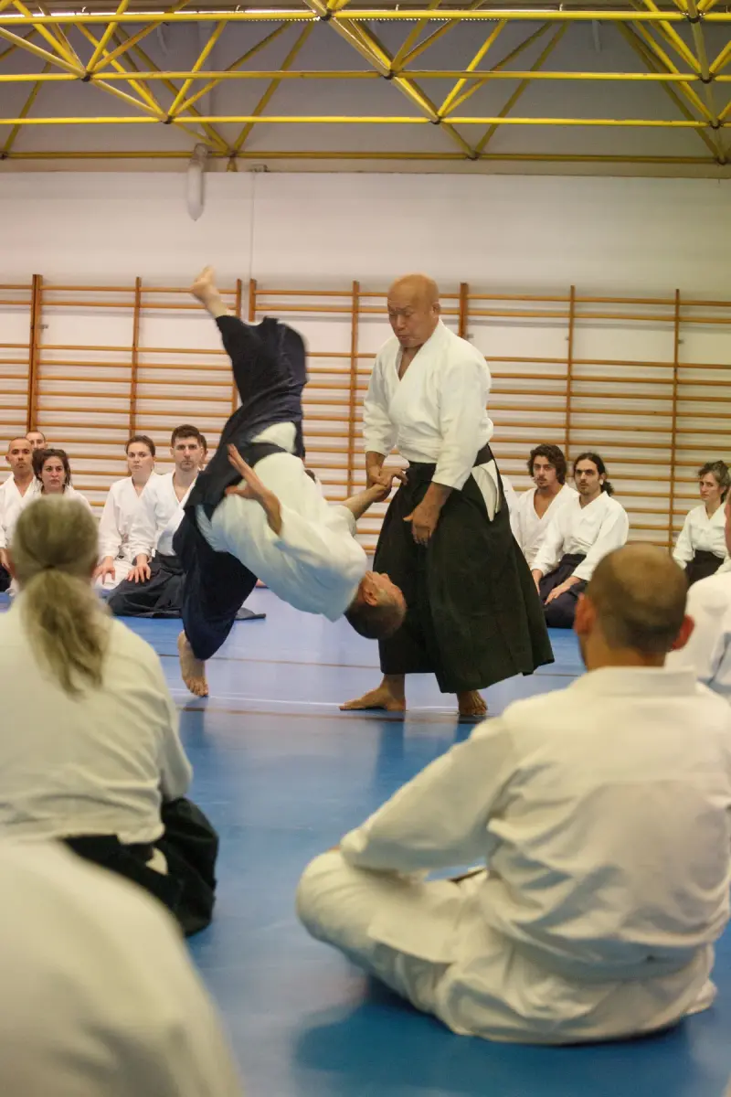 Pràctica durant el Seminari d’Aikido Barcelona 2024